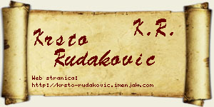 Krsto Rudaković vizit kartica